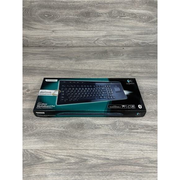 Logitech Playstation 3 Gaming Keyboard Cordless MediaBoard Pro Bluetooth - Picture 1 of 7